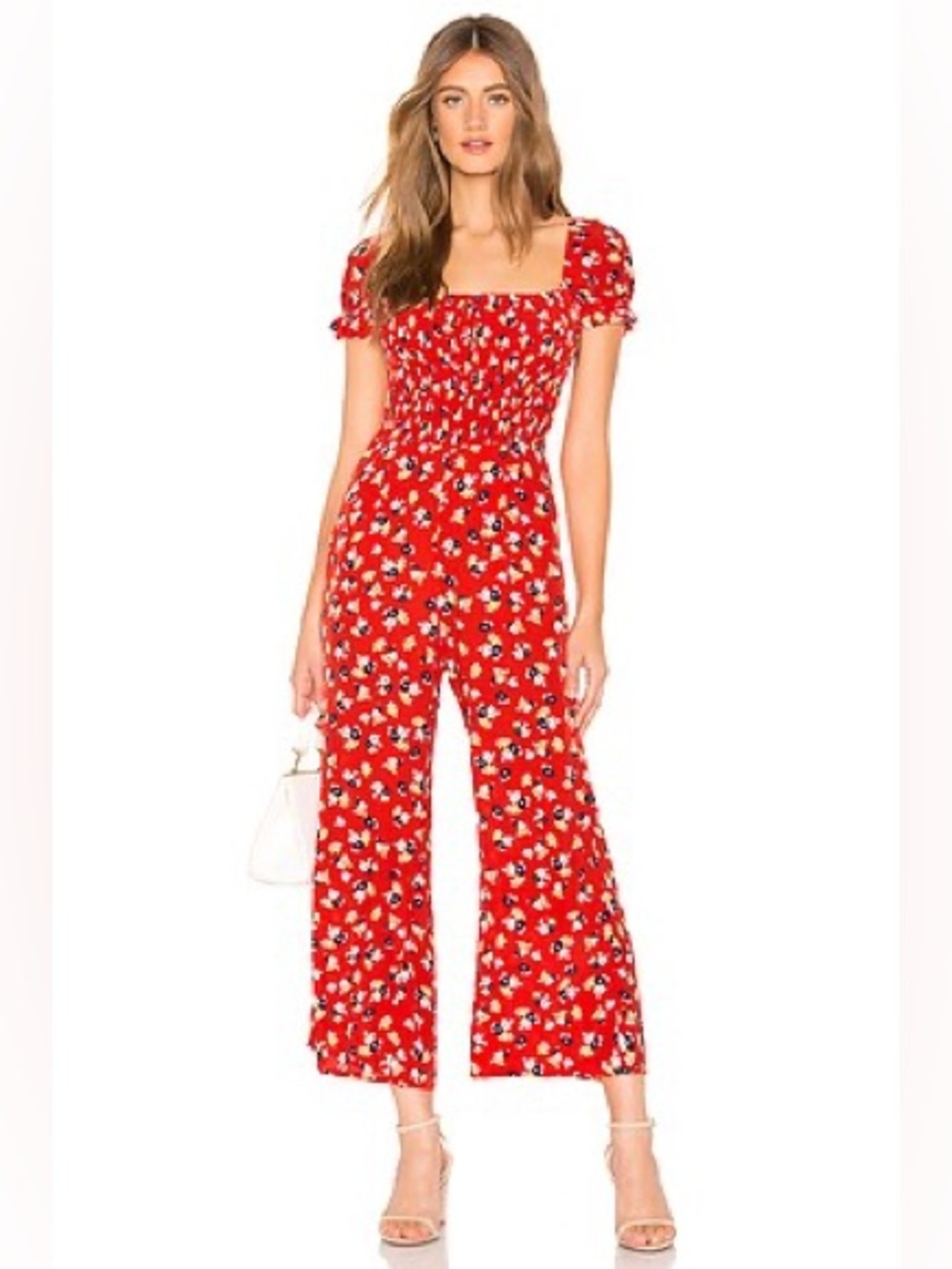 Faithfull the Brand 
Della Jumpsuit in Red Jasmine Floral